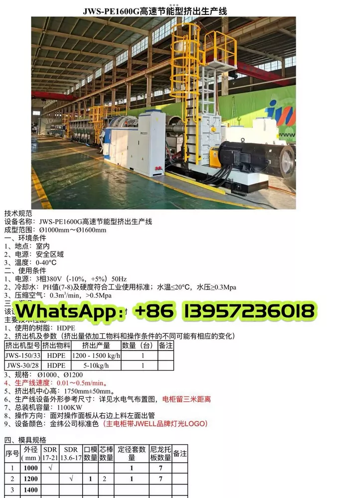 Brand New Equipment for Transfer – JWELL Large-Diameter HDPE Pipe Production Line