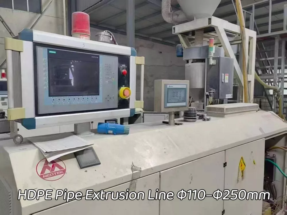 Used for Sale-NEOTEK · HDPE Pipe Extrusion Line Φ110–Φ250mm · Year 2020