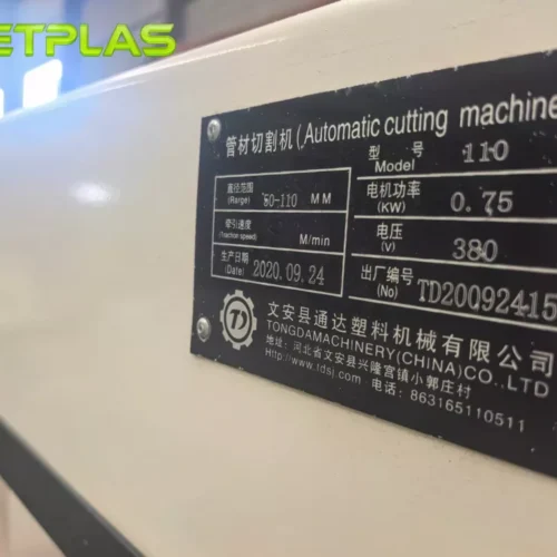 Used Tongda PVC50-110 Pipe Chipless Cutting Machine For Sale